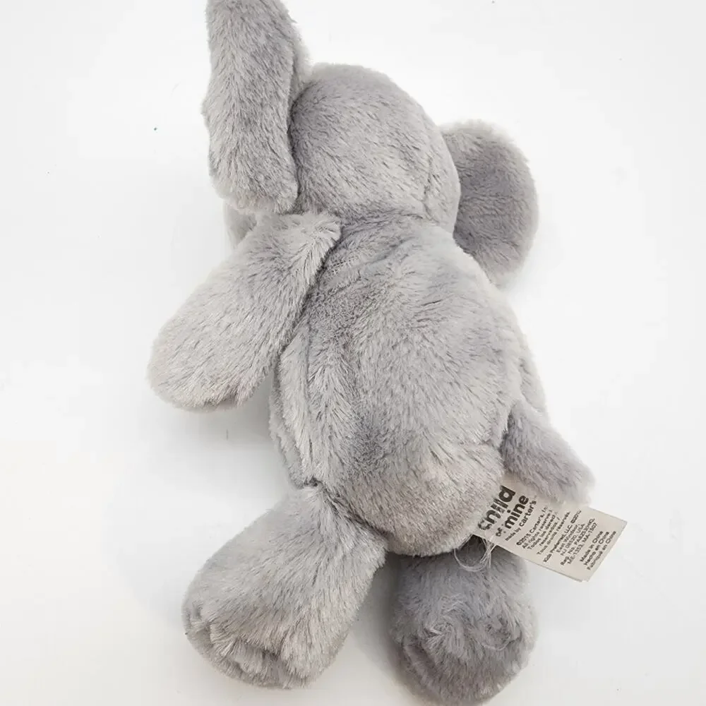 Carters Gray Elephant Rattle Plush Stuffed Animal 8